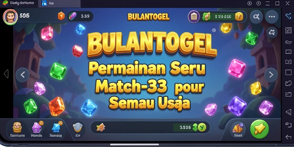 Tampilan gameplay seru game Match-3 BULANTOGEL yang penuh warna.