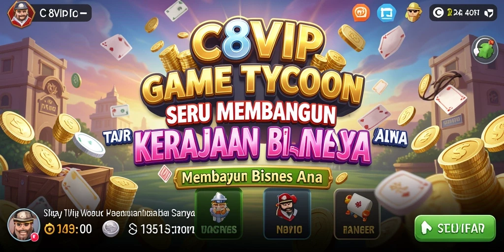 Screenshot gameplay C8VIP menunjukkan aktivitas bisnis yang dinamis.