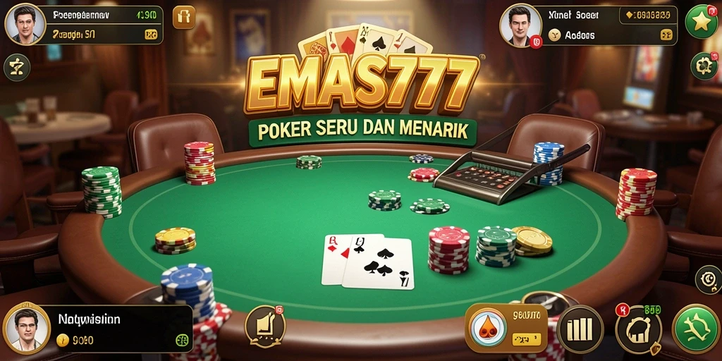 Screenshot gameplay EMAS777 menampilkan aksi seru permainan Poker.