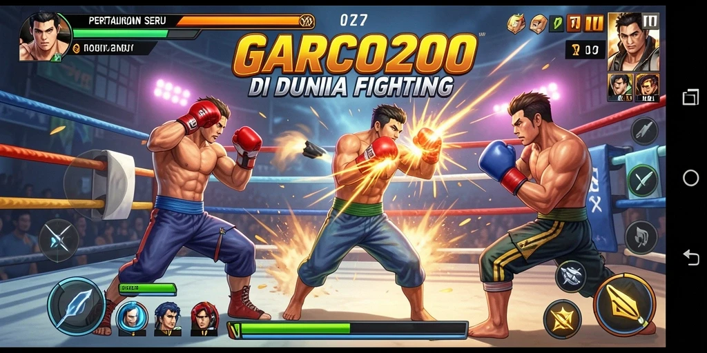 Tampilan gameplay GARCO200 dengan aksi pertarungan intens.