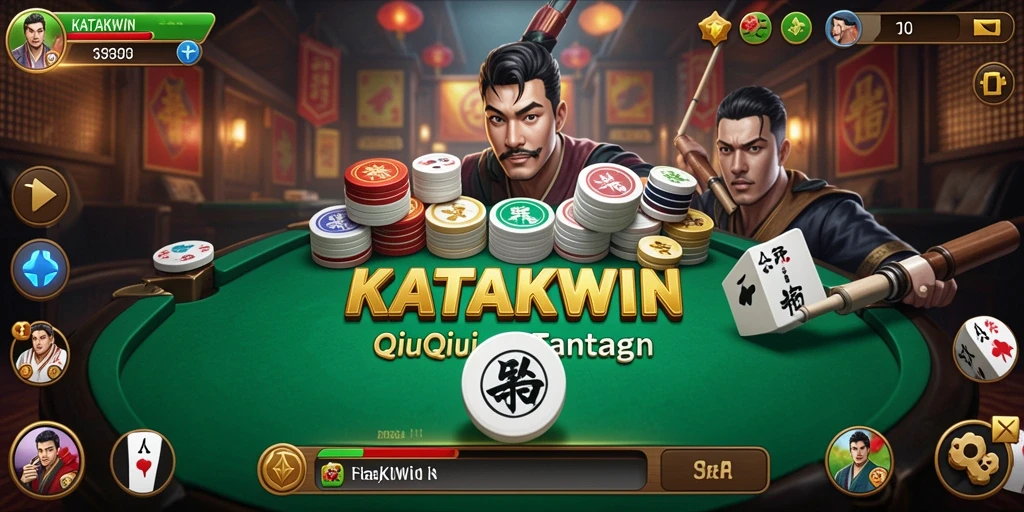 Screenshot gameplay KATAKWIN menampilkan momen seru permainan QiuQiu.