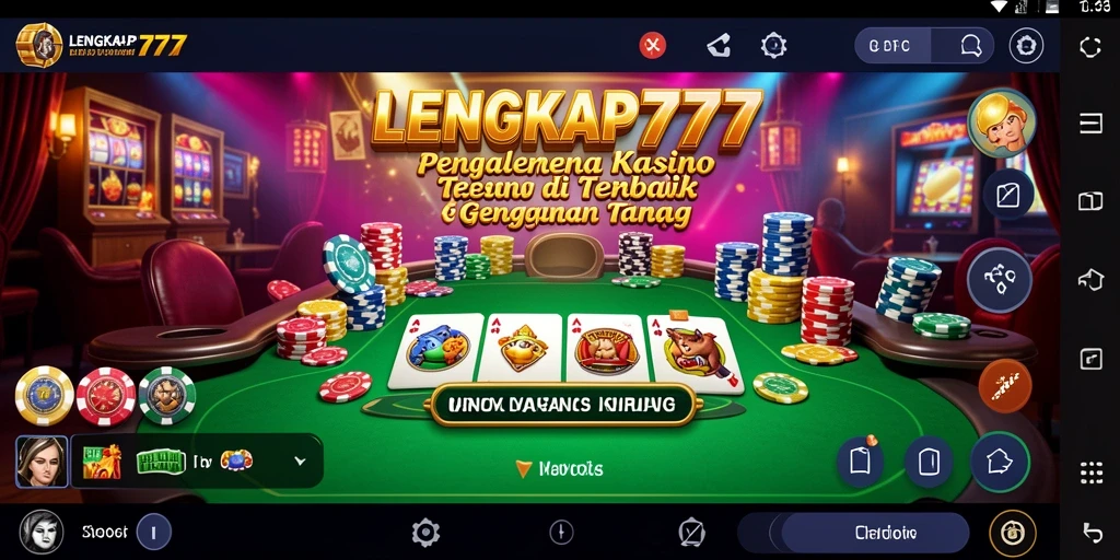 Screenshot gameplay LENGKAP777 yang menampilkan keseruan permainan Kasino.
