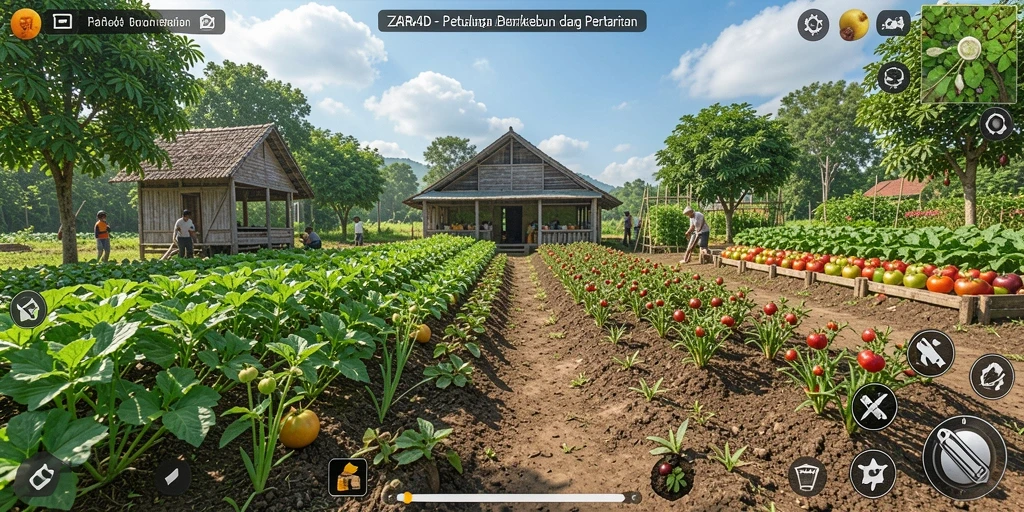 Screenshot ZARA4D menampilkan gameplay berkebun yang seru dan menarik.